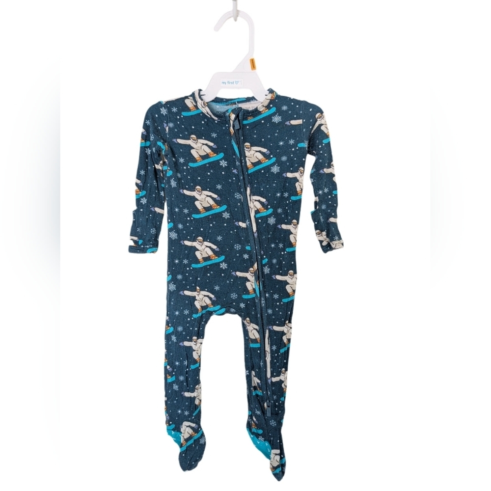 Posh Peanut Bamboo Snowboarding Print Kids One Piece